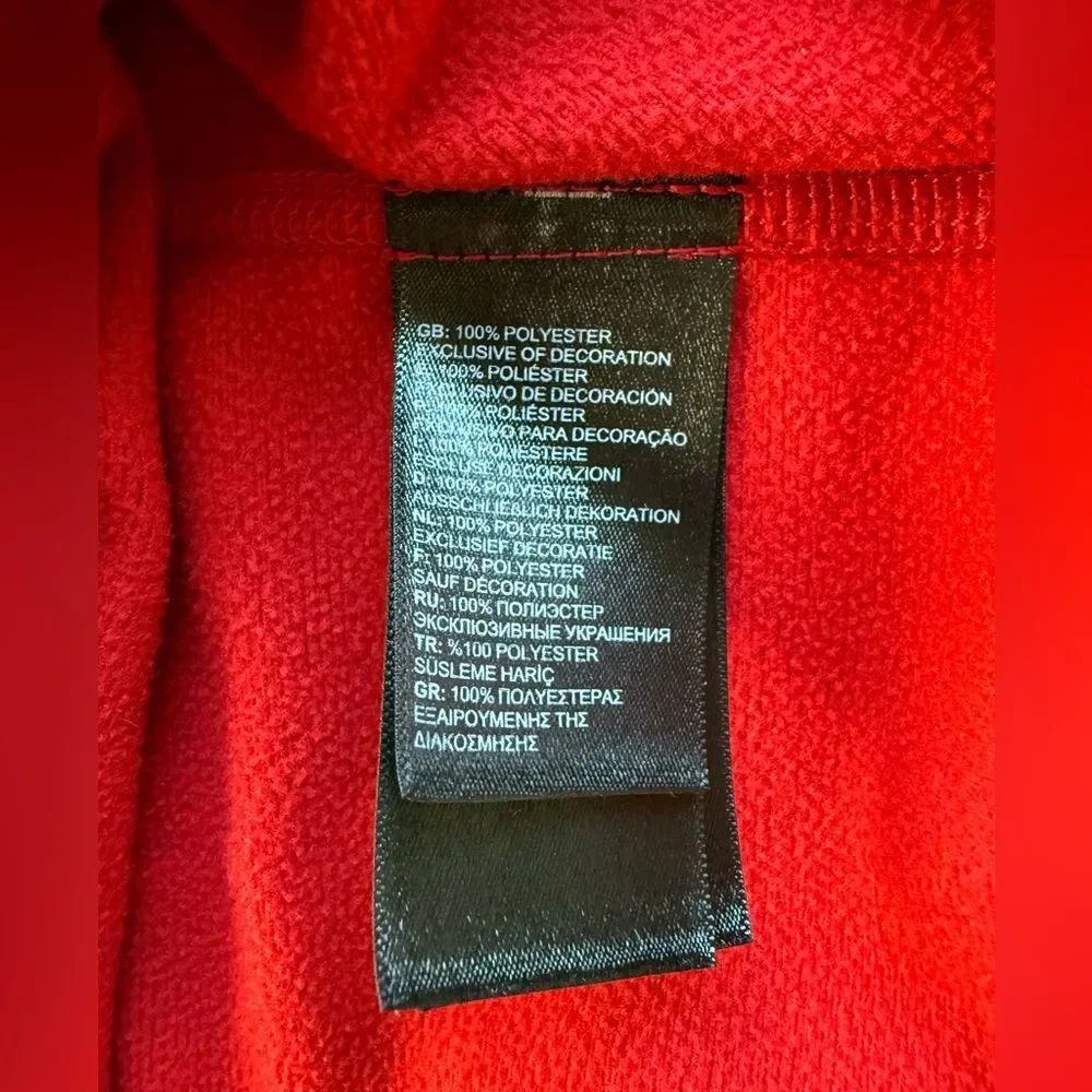 The North Face Men’s Red Logo Quarter-Zip Sweatshirt Fleece Pullover, XL